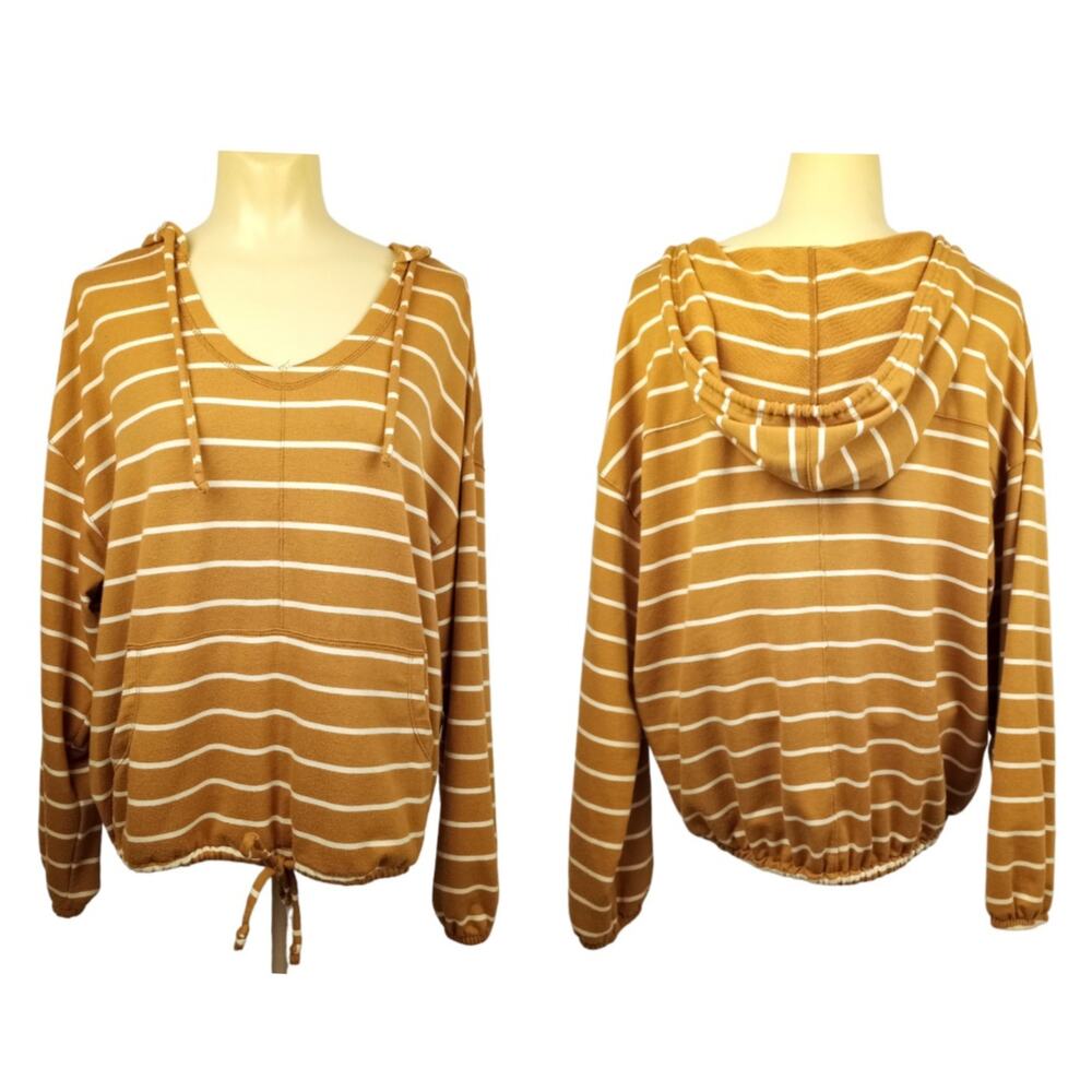 MAURICES Soft Knit Hooded Sweatshirt Medium Boho Campy Cottage - Picture 2 of 10